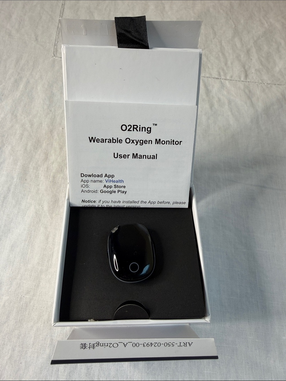 NWT Wellue O2Ring Continuous Pulse Oximeter Bluetooth Wearable Oxygen Monitor